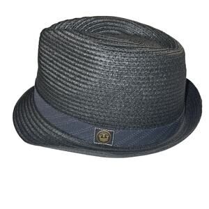 Goorin Bros. Black Straw Pinch Crown Fedora Hat Size L